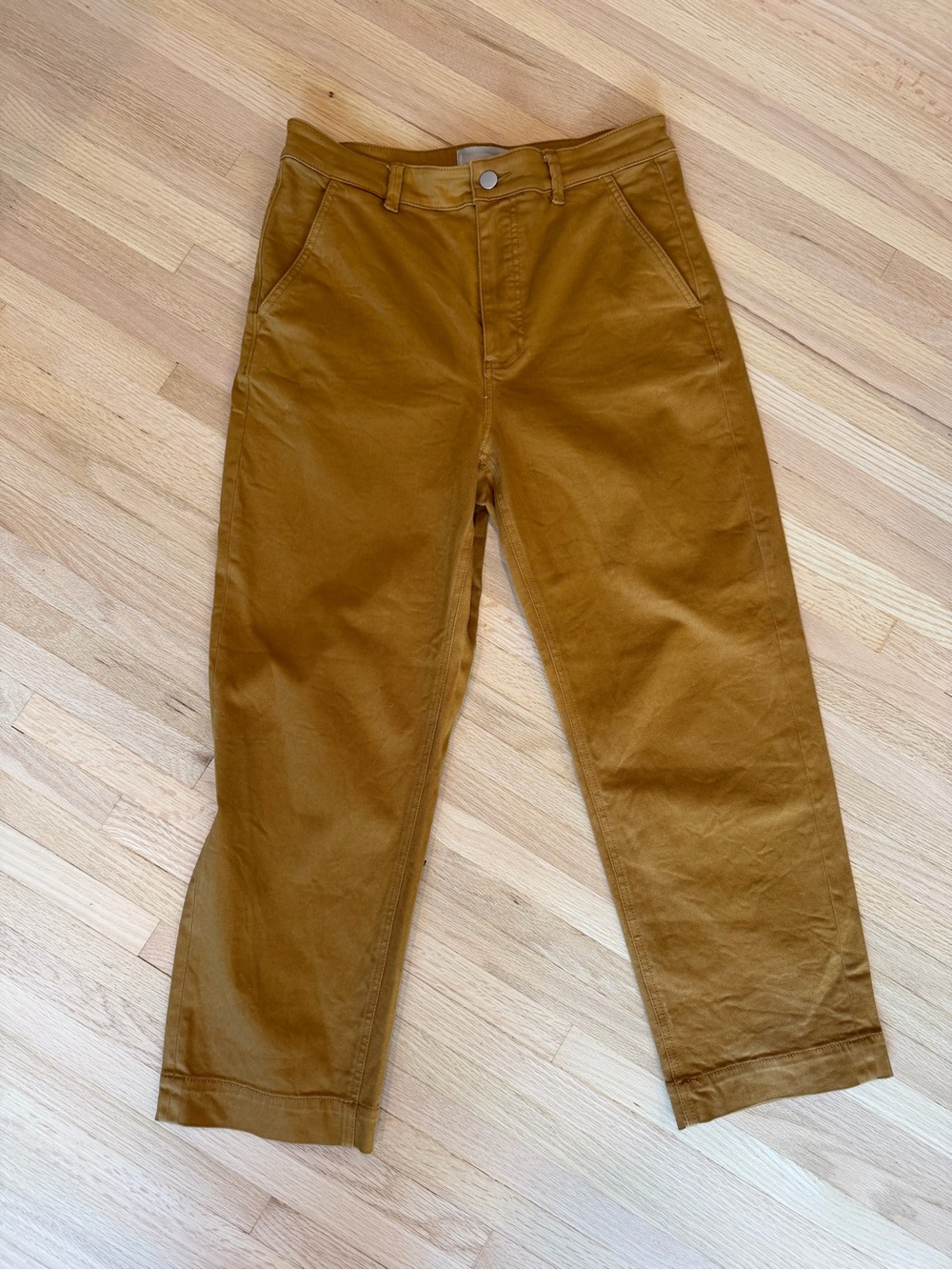 Everlane The Straight Leg Crop Pants in Golden Brown